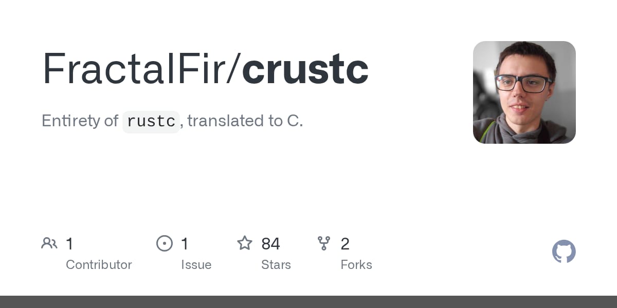 crustc：将整个Rust编译器翻译为4600万行C代码