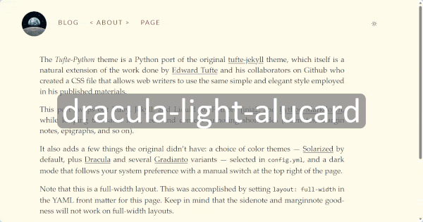 Tufte python ssg：可用无障碍主题的动态截图演示。
