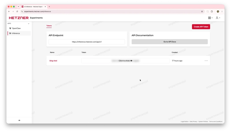 Hetzner Inference Dashboard