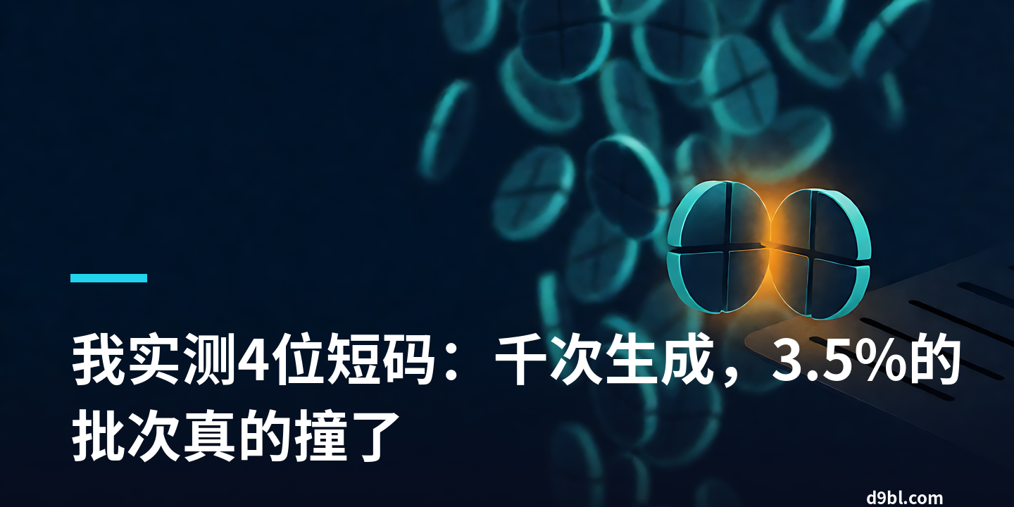 我实测4位短码：千次生成，3.5%的批次真的撞了