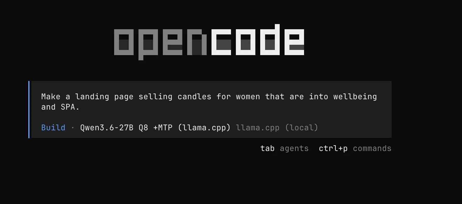 OpenCode 中使用 Qwen 3.6 的界面